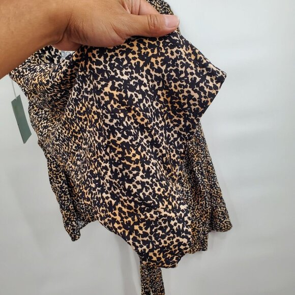 Maaji Tie Front Animal Print Long Sleeve Cover Up Top Women Size Large NWT - Picture 3 of 12